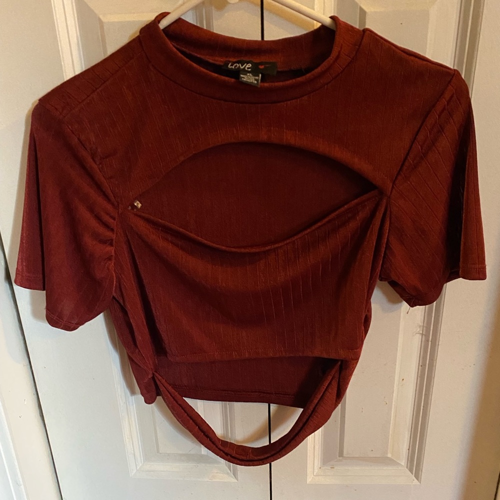 Dark orange crop top
